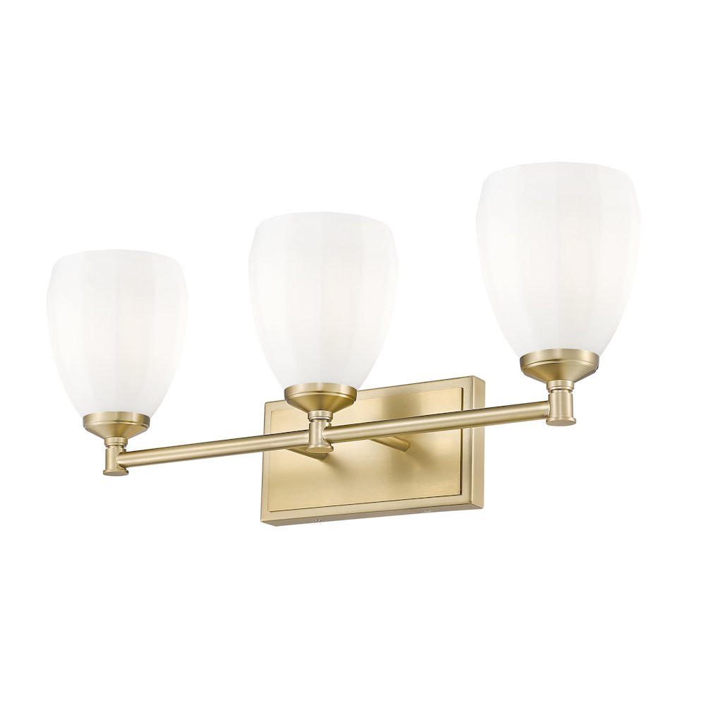 Z-Lite Oren 3 Light Vanity in Modern Gold color, Steel frame. Picture 3