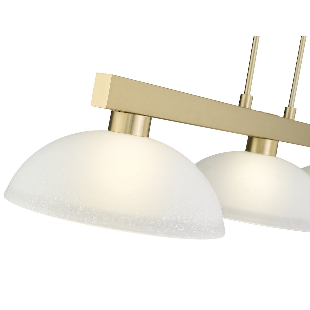 Z-Lite Cobalt 3 Light Billiard, Steel Frame, White Linen Shade Color. Picture 4