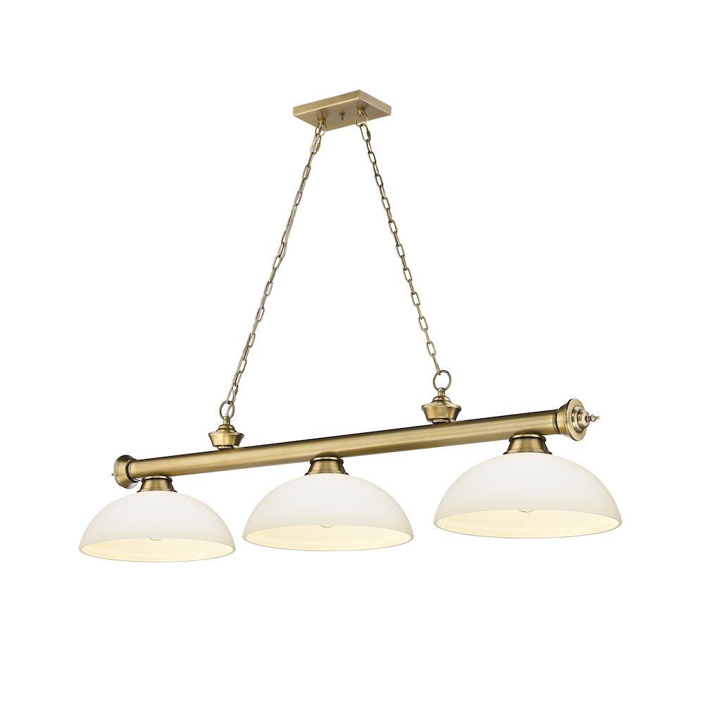 Z-Lite Cordon 3 Light Billiard, Steel Frame, Matte Opal Shade Color. Picture 1