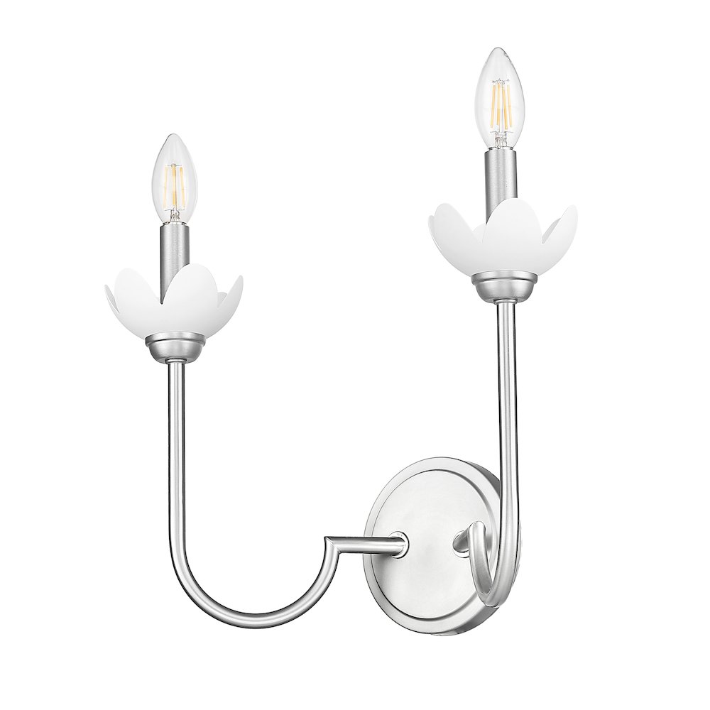 Z-Lite Allistair 2 Light Wall Sconce in Brushed Nickel color, Steel frame. Picture 3