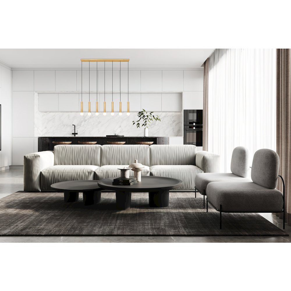 Z-Lite Stari 7 Light Linear Chandelier in Modern Gold color, Steel frame. Picture 6