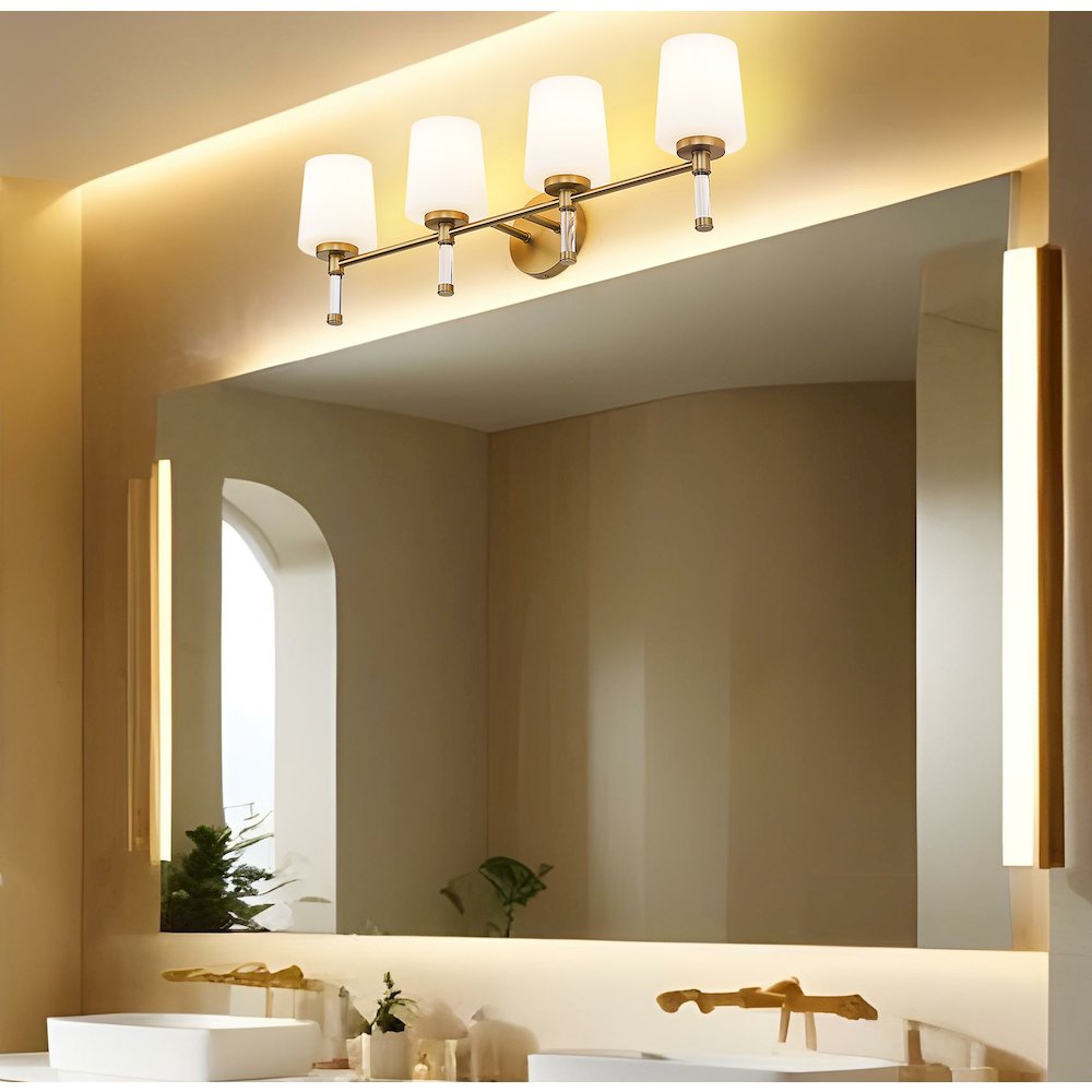 Z-Lite 4 Light Vanity, Modern Gold. Picture 6