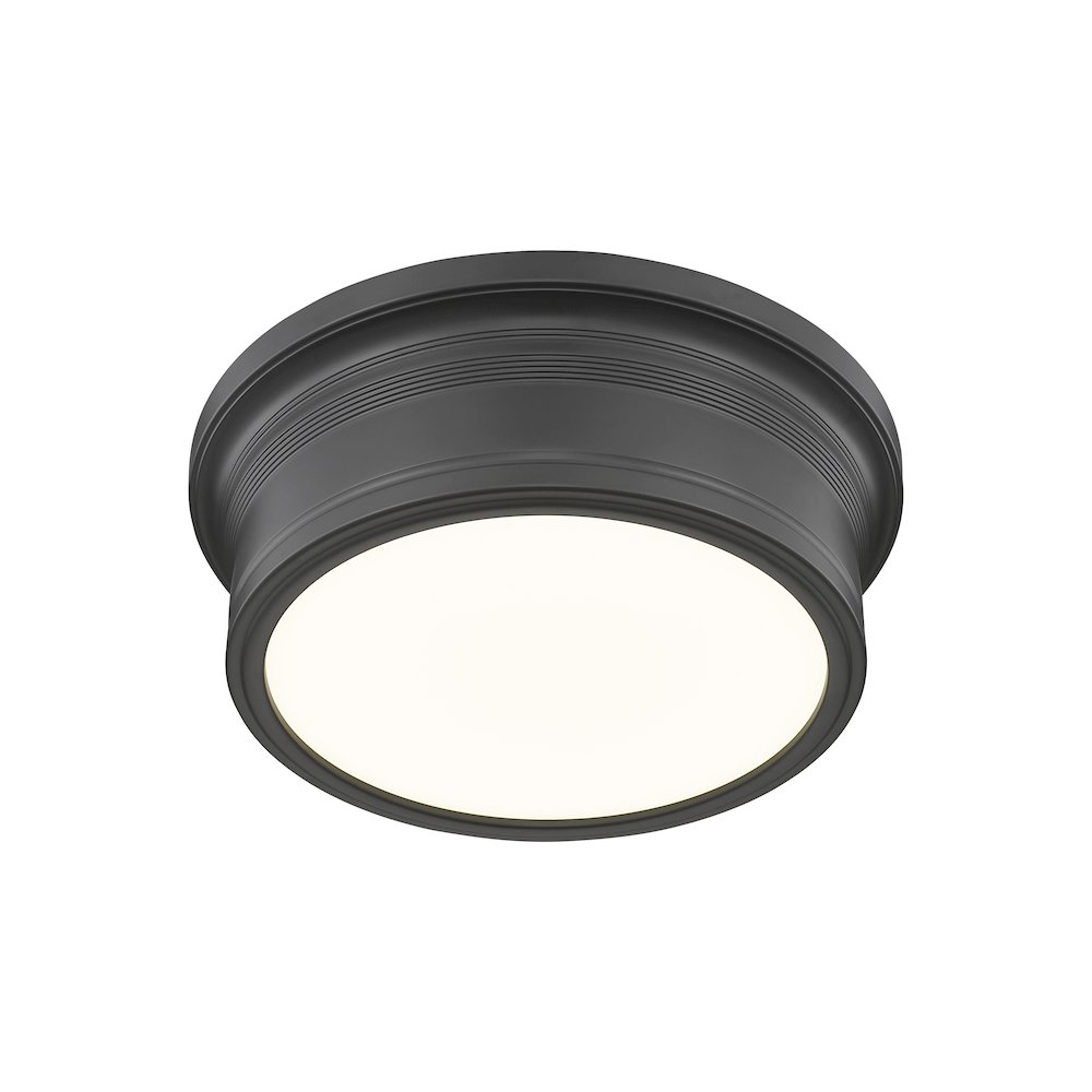 Z-Lite 1 Light Flush Mount, Matte Black. Picture 3