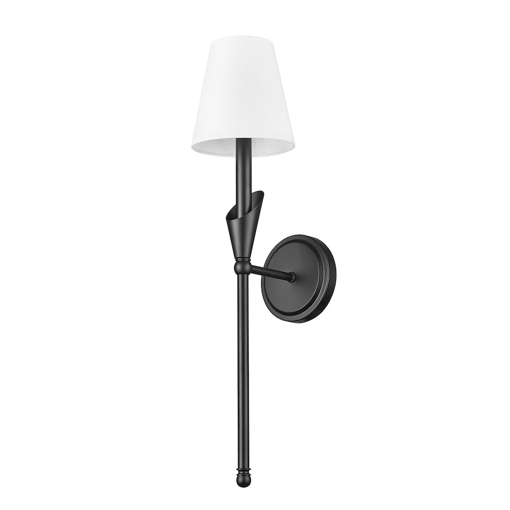 Z-Lite Claudelle 1 Light Wall Sconce in Matte Black color, Steel frame. Picture 5
