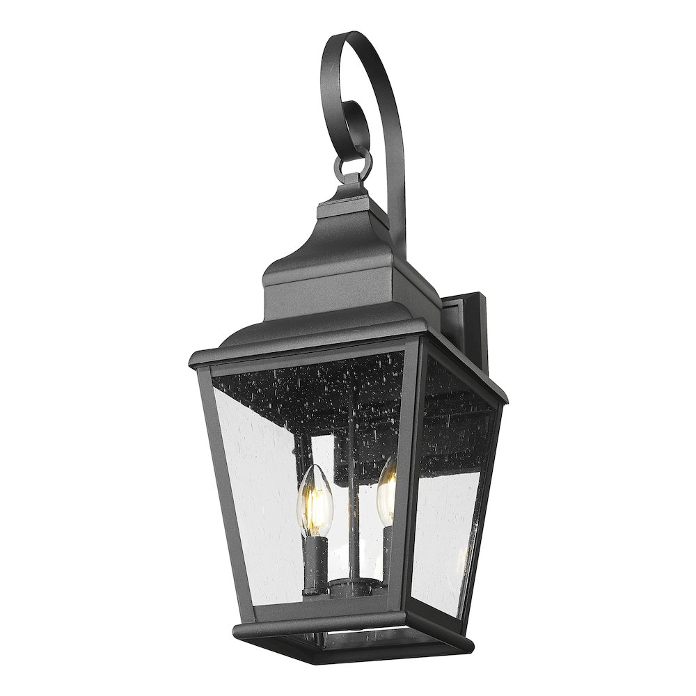 Z-Lite 2 Light Outdoor Wall Light, Sand Black. Picture 3