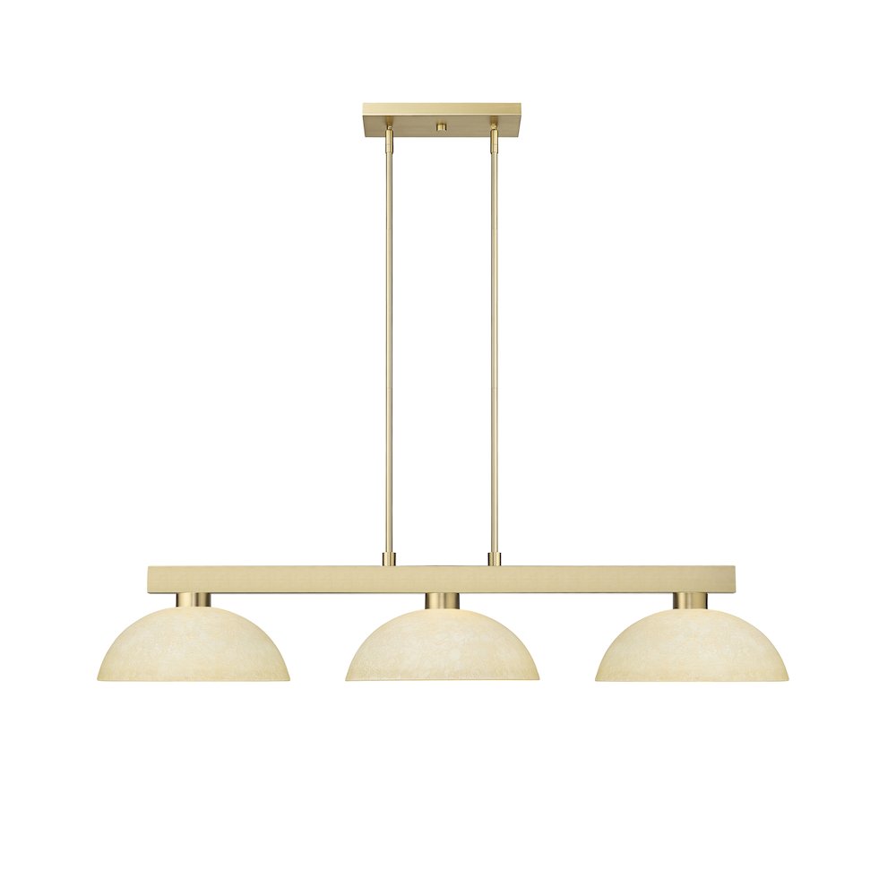 Z-Lite Cobalt 3 Light Billiard, Steel Frame, Golden Mottle Shade Color. Picture 2