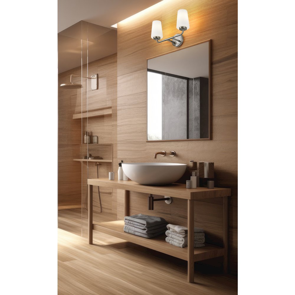 Z-Lite Montford 2 Light Vanity in Brushed Nickel color, Steel frame. Picture 7