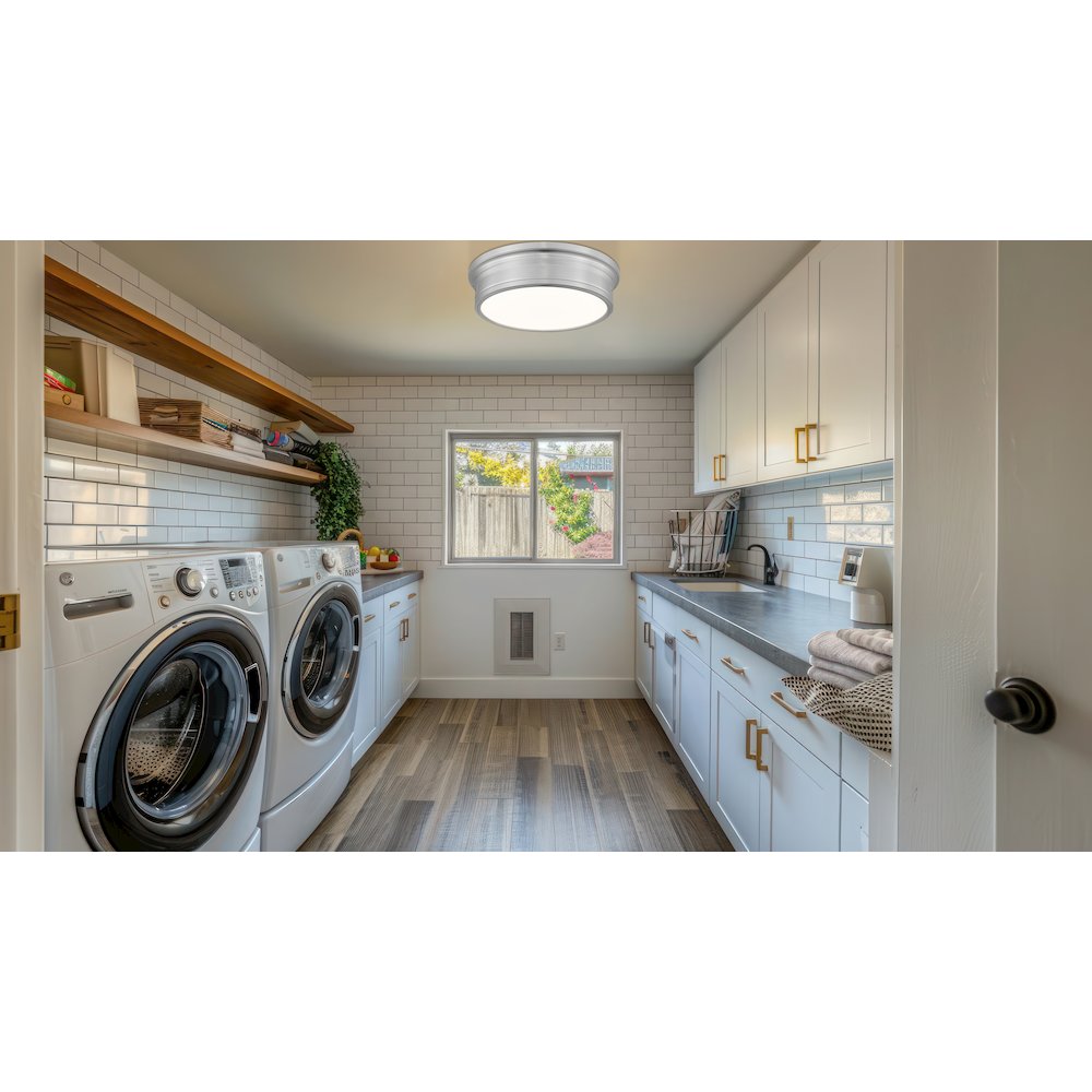 Z-Lite 1 Light Flush Mount, Brushed Nickel. Picture 6