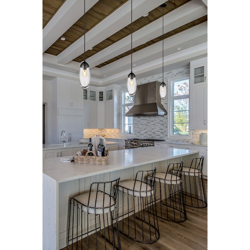 Z-Lite Arden 1 Light Pendant, Matte Black. Picture 7