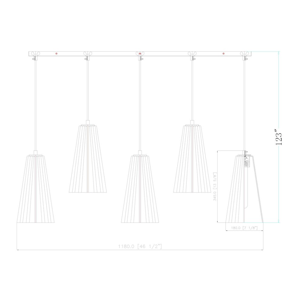 Z-Lite 5 Light Linear Chandelier. Picture 8