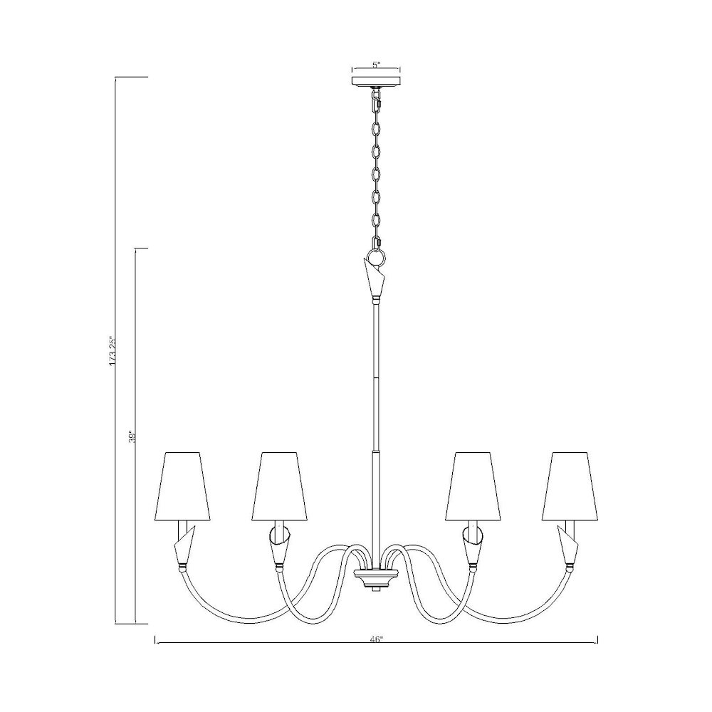 Z-Lite Claudelle 6 Light Chandelier in Matte Black color, Steel frame. Picture 8