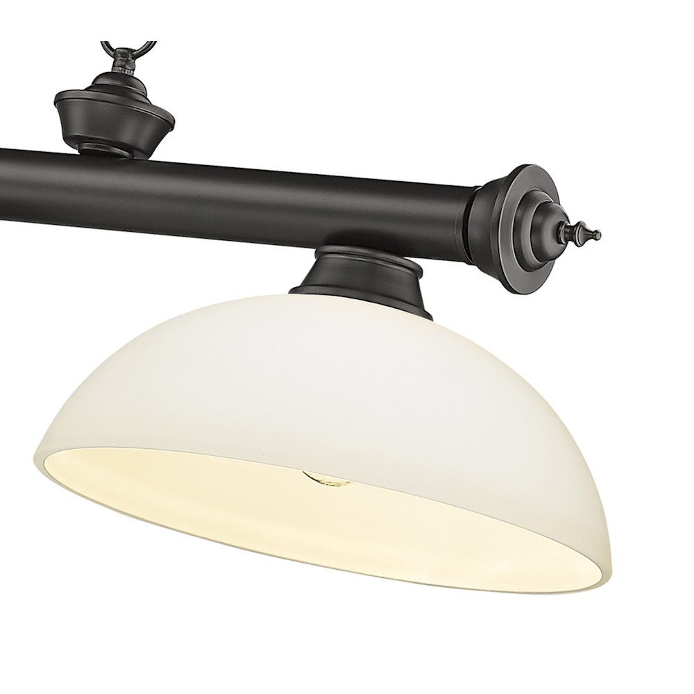 Z-Lite Cordon 3 Light Billiard, Steel Frame, Matte Opal Shade Color. Picture 4