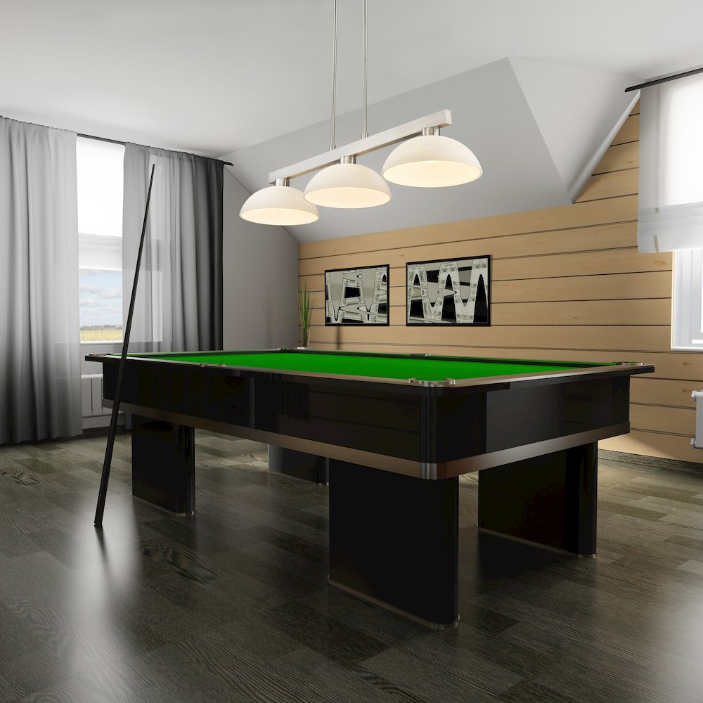 Z-Lite Cobalt 3 Light Billiard, Steel Frame, Matte Opal Shade Color. Picture 6