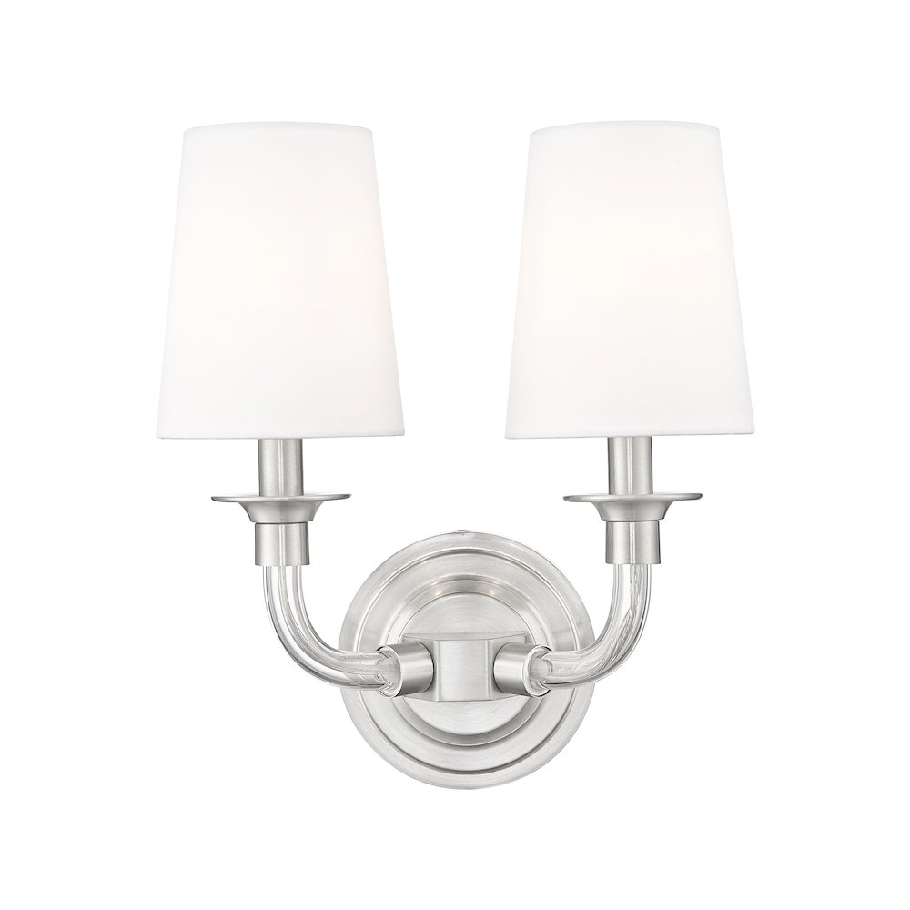Z-Lite Katerina 2 Light Wall Sconce in Brushed Nickel Frame Finish. Picture 3