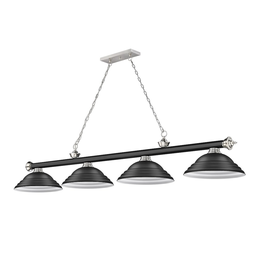 Z-Lite Cordon 4 Light Billiard, Steel Frame, Matte Black Shade Color. Picture 5