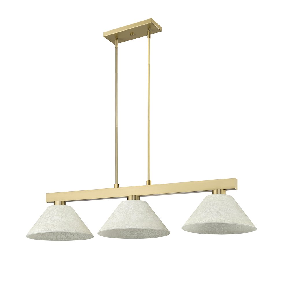 Z-Lite Cobalt 3 Light Billiard, Steel Frame, Golden Mottle Shade Color. Picture 5