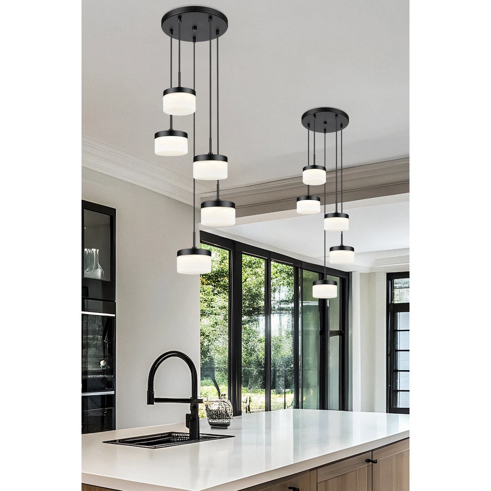 Z-Lite 5 Light Chandelier, Matte Black. Picture 6