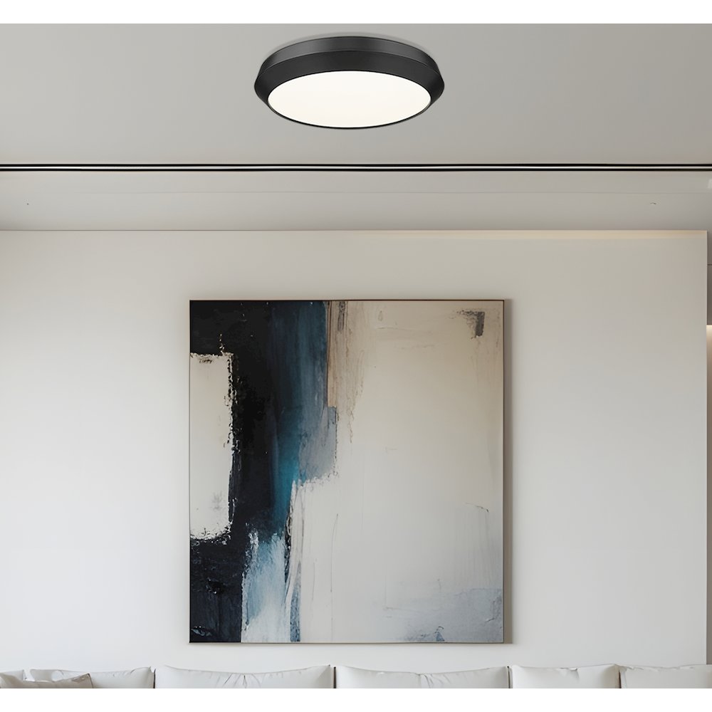 Z-Lite 1 Light Flush Mount, Matte Black. Picture 6