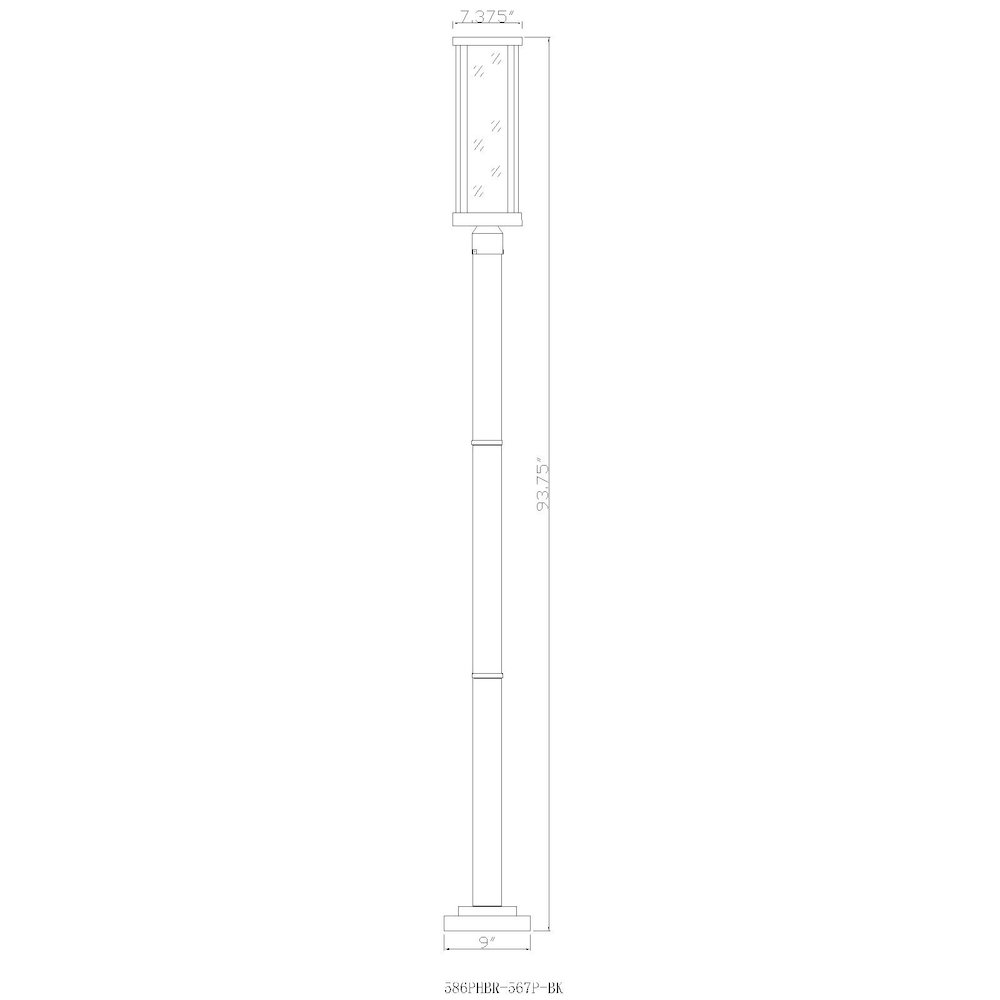 Z-Lite 1 Light Outdoor Post Mounted Fixture. Picture 6