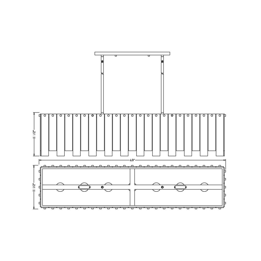 7 Light Linear Chandelier. Picture 6