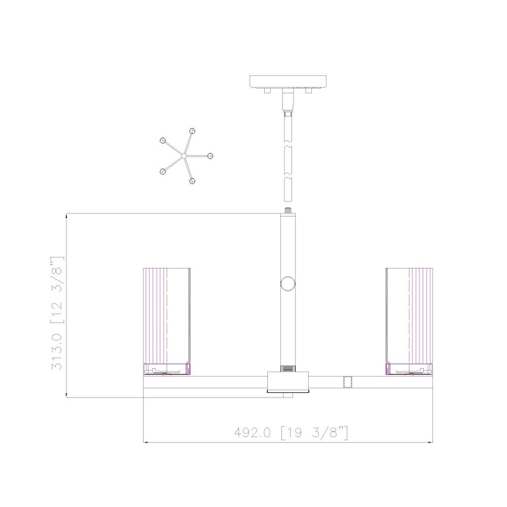 5 Light Chandelier. Picture 8