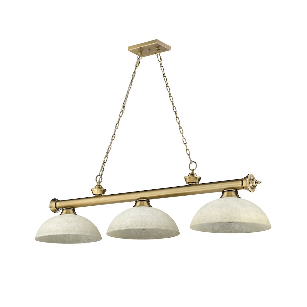 Z-Lite Cordon 3 Light Billiard, Steel Frame, Golden Mottle Shade Color. Picture 5
