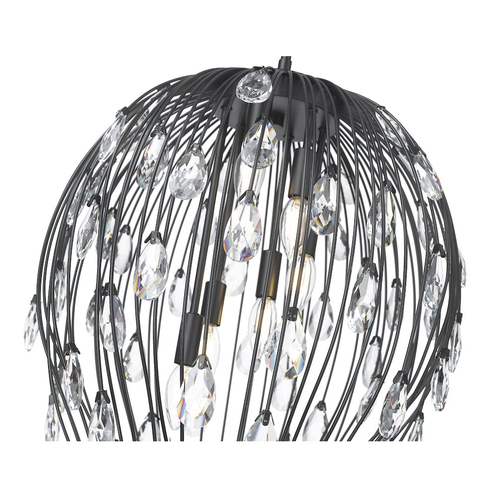 Z-Lite 6 Light Pendant, Matte Black. Picture 4