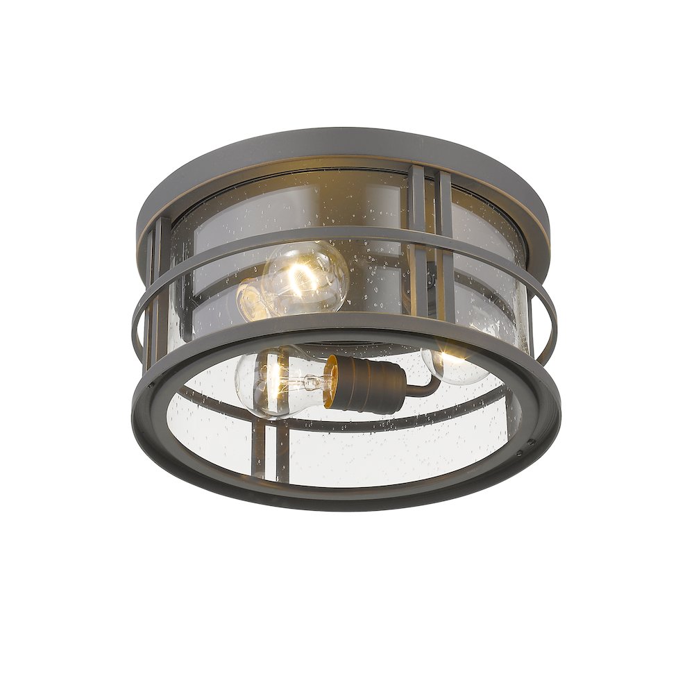 Z-Lite Jordan 3 Light Outdoor Flush Mount, Oil Rubbed Bronze. Picture 4