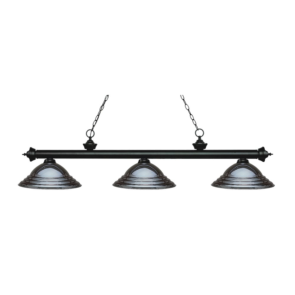 Z-Lite Riviera 3 Light Billiard, Steel Frame, Gun Metal Shade Color. Picture 1