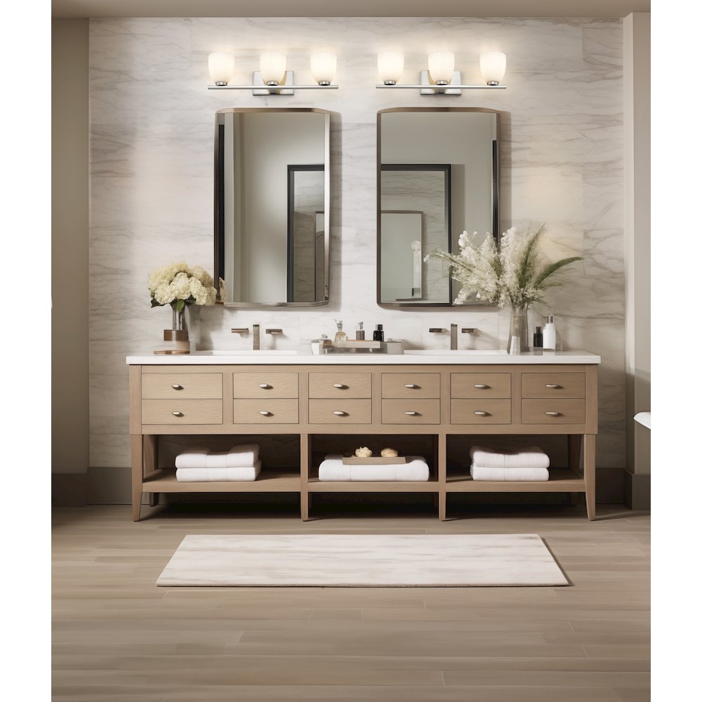 Z-Lite Naya 3 Light Vanity in Brushed Nickel color, Steel frame. Picture 7