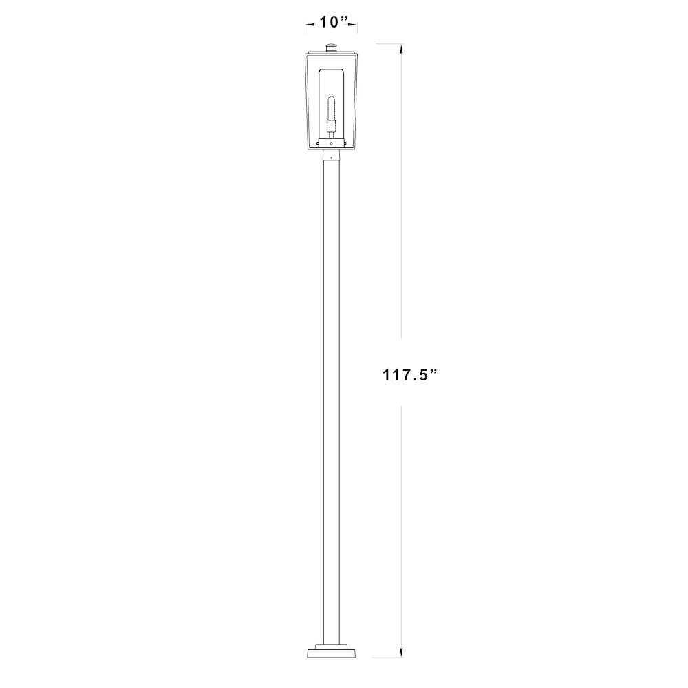 Z-Lite 1 Light Outdoor Post Mounted Fixture. Picture 8