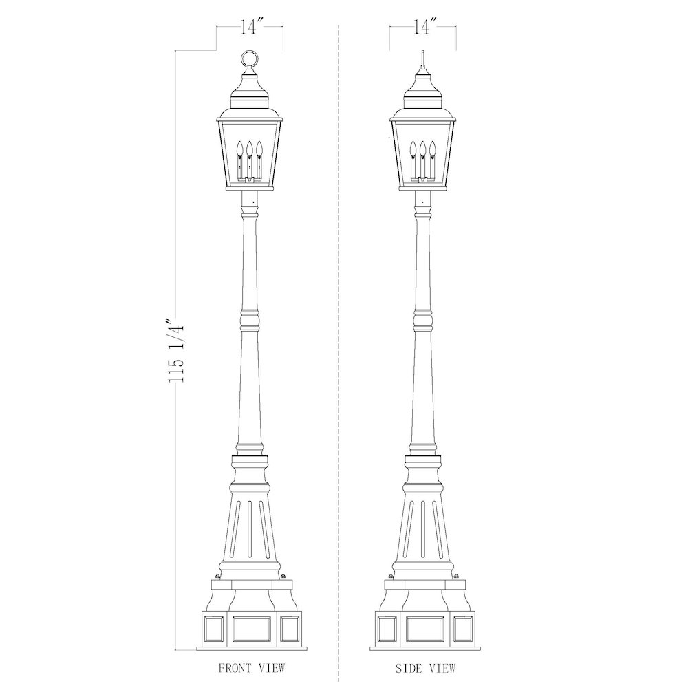 Z-Lite 4 Light Outdoor Post Mounted Fixture, Sand Black. Picture 8