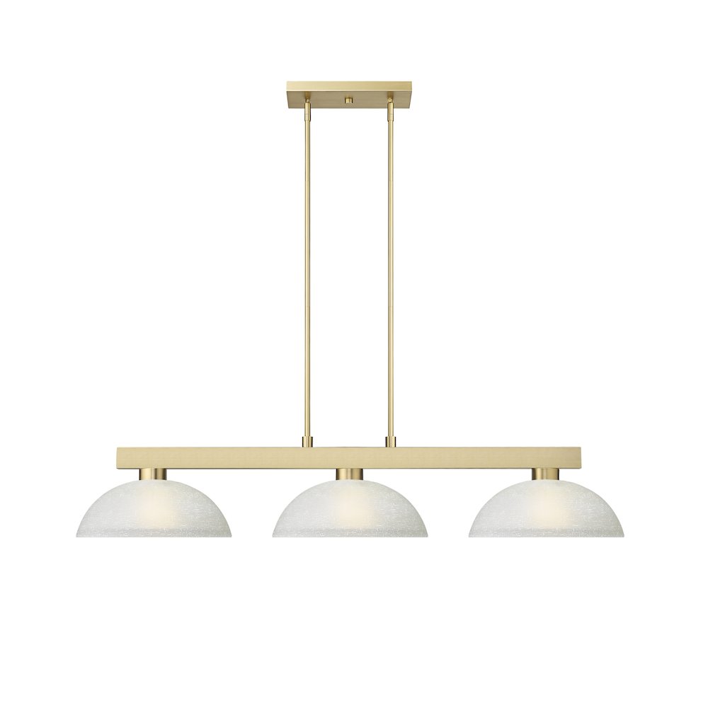 Z-Lite Cobalt 3 Light Billiard, Steel Frame, White Linen Shade Color. Picture 2