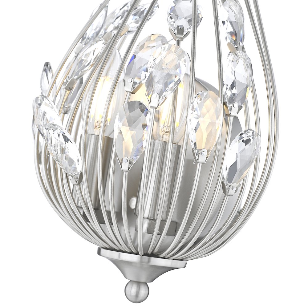Z-Lite 2 Light Wall Sconce, Brushed Nickel. Picture 4