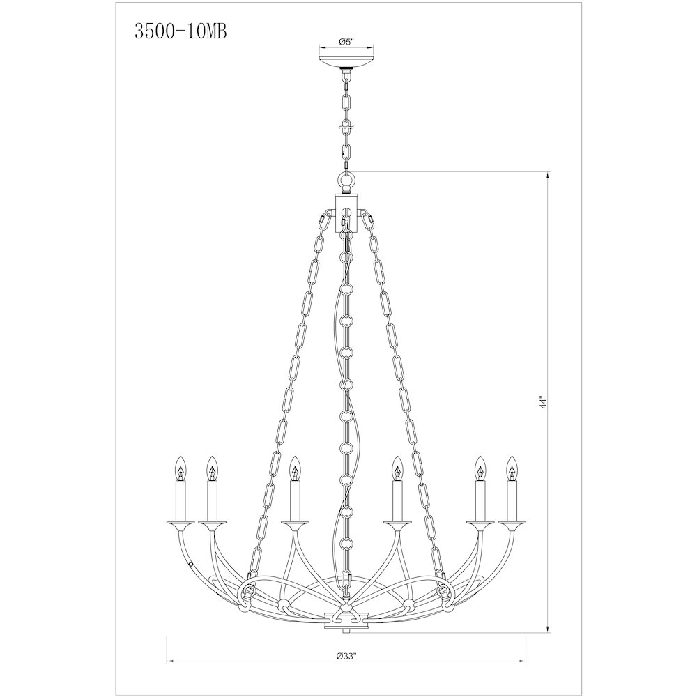 Z-Lite 10 Light Chandelier. Picture 8