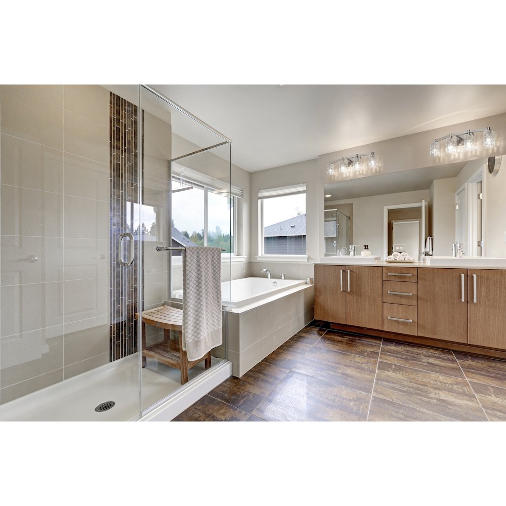 Z-Lite Aubrey 4 Light Vanity in Brushed Nickel Frame Finish. Picture 6
