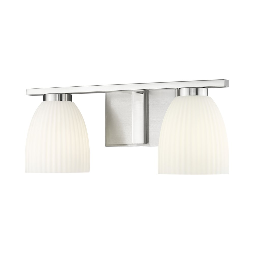 Z-Lite Naya 2 Light Vanity in Brushed Nickel color, Steel frame. Picture 1