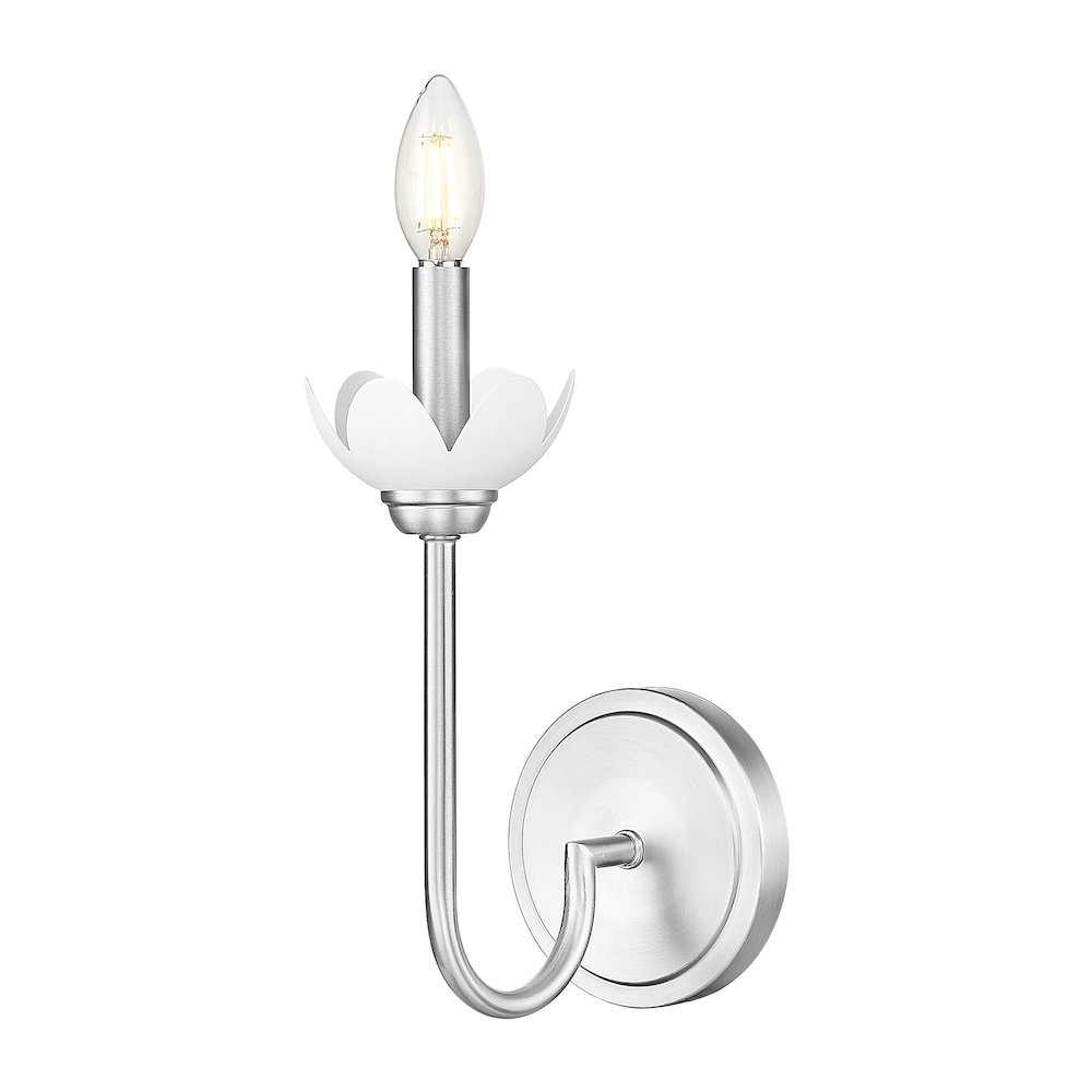 Z-Lite Allistair 1 Light Wall Sconce in Brushed Nickel color, Steel frame. Picture 1