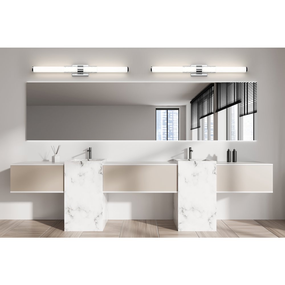 Z-Lite Egon 1 Light Vanity in Chrome color, Steel frame. Picture 6