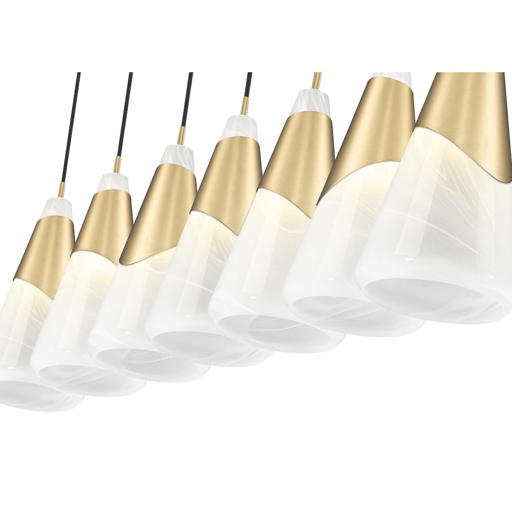 Z-Lite Aimie 7 Light Linear Chandelier, Modern Gold. Picture 4