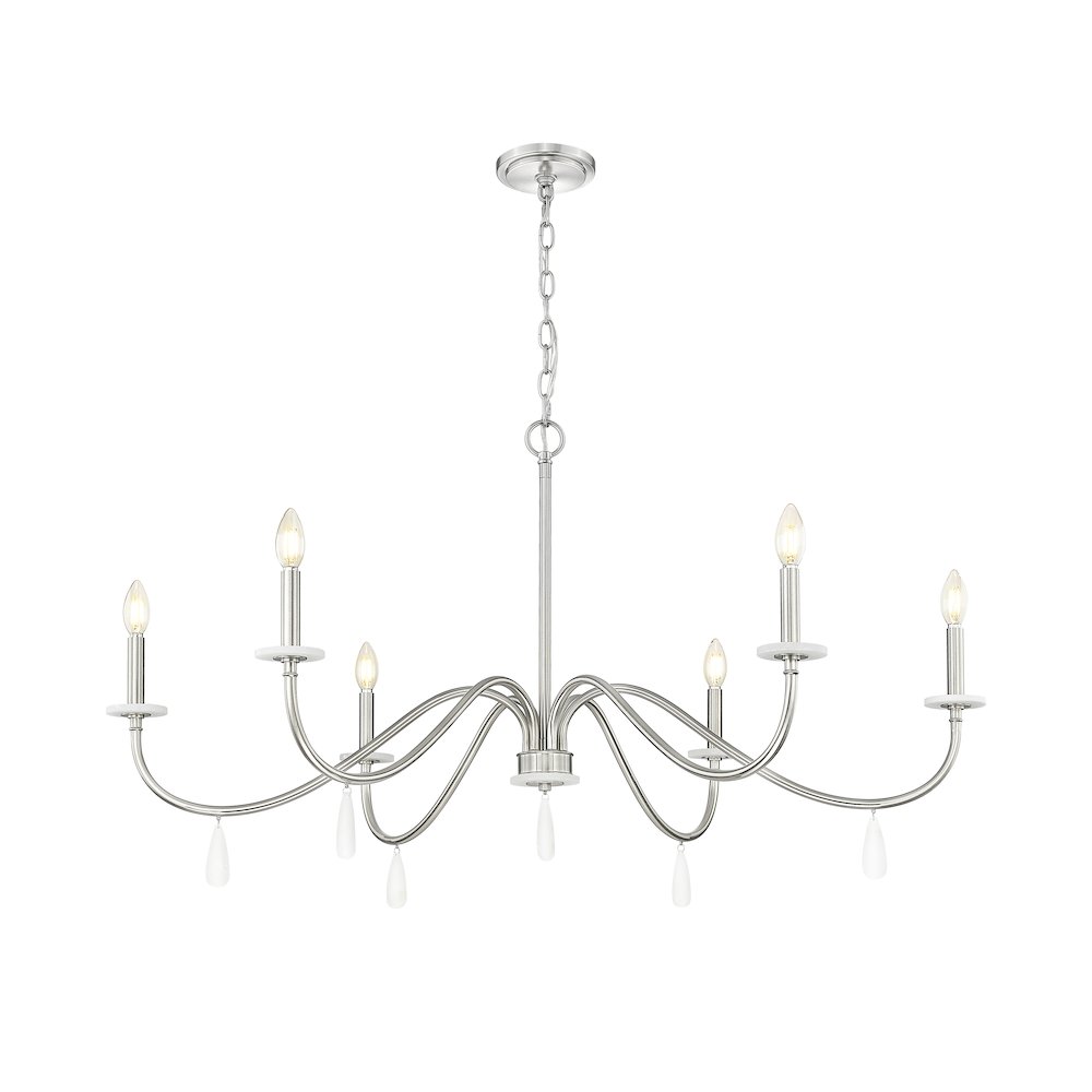 Z-Lite 6 Light Chandelier, Brushed Nickel. Picture 3