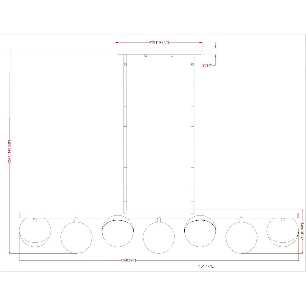 Z-Lite 7 Light Linear Chandelier. Picture 8