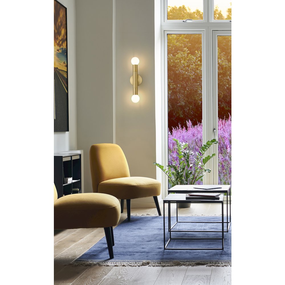Z-Lite Stari 2 Light Wall Sconce in Modern Gold color, Steel frame. Picture 6