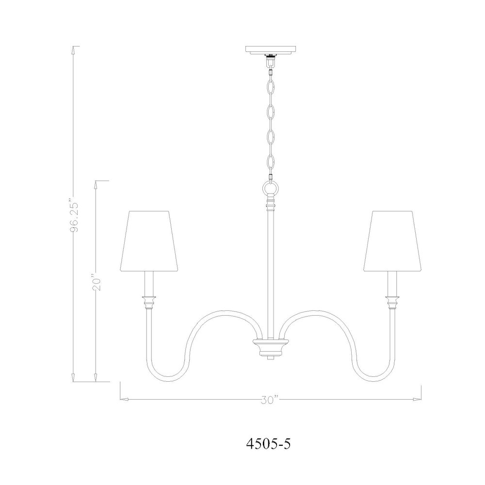 Z-Lite 5 Light Chandelier, Rubbed Brass. Picture 8