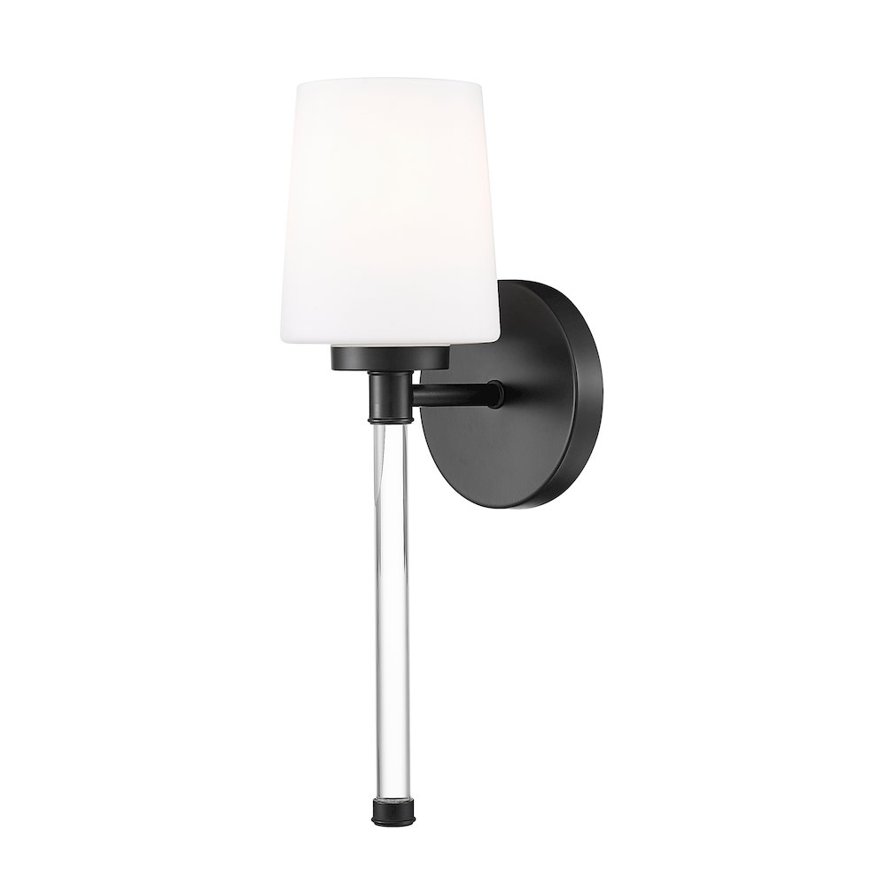 Z-Lite 1 Light Wall Sconce, Matte Black. Picture 1