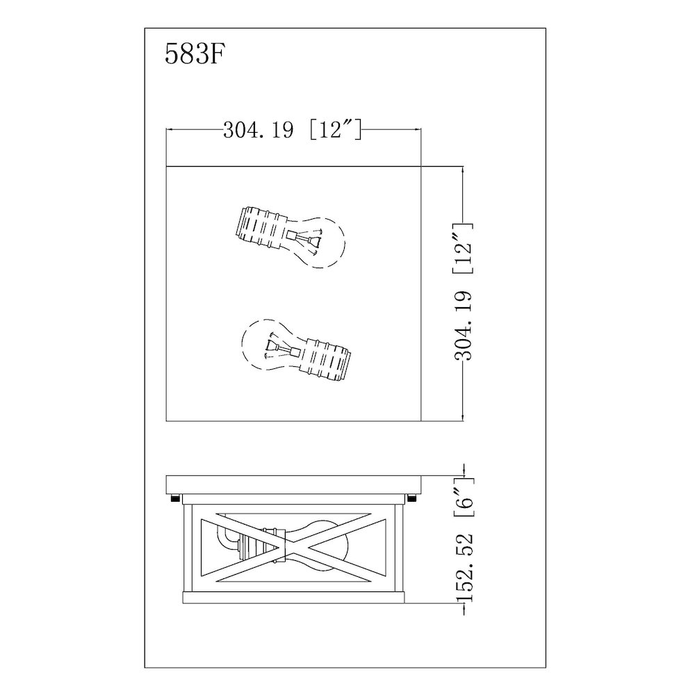 Z-Lite 2 Light Outdoor Flush Mount. Picture 8