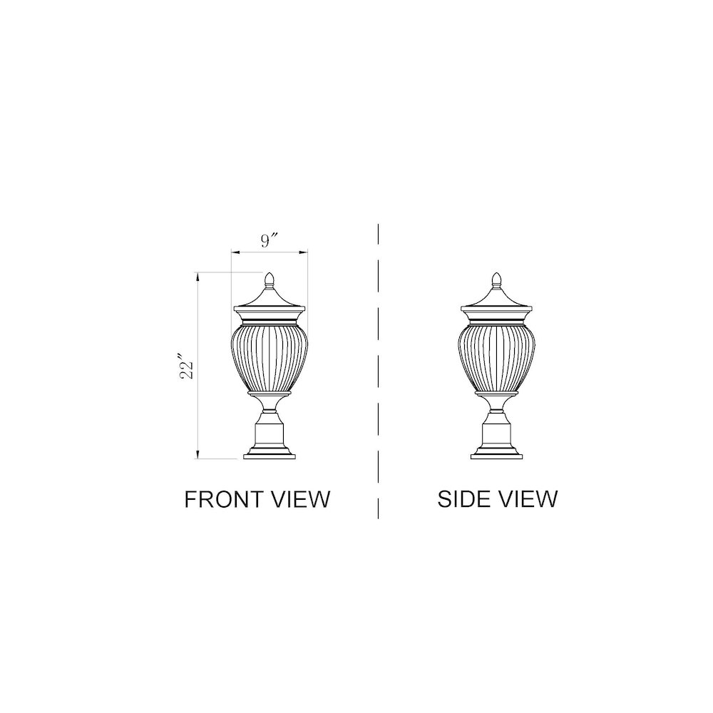 Z-Lite 3 Light Outdoor Pier Mounted Fixture. Picture 8