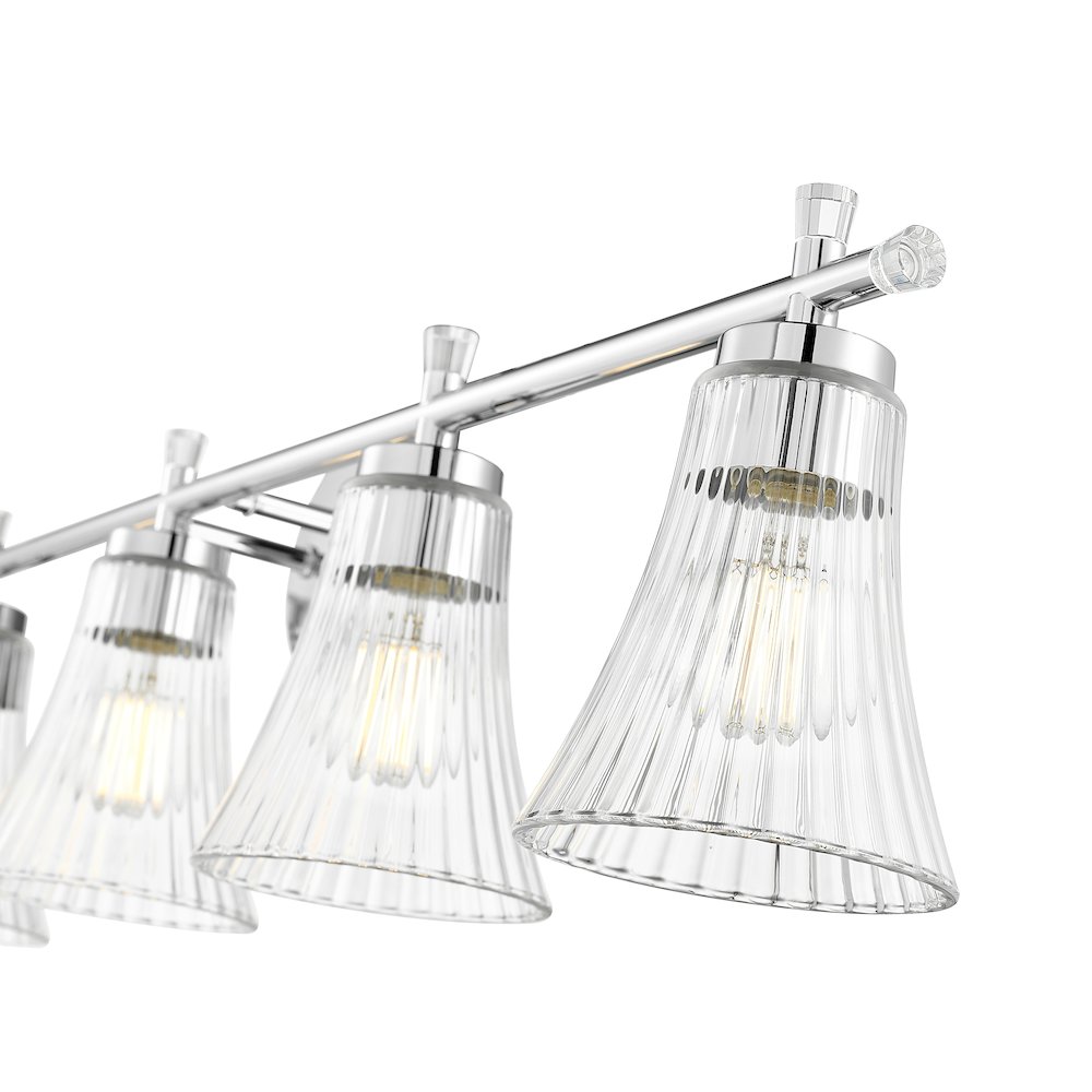 Z-Lite Belle 5 Light Vanity in Chrome color, Steel frame. Picture 4