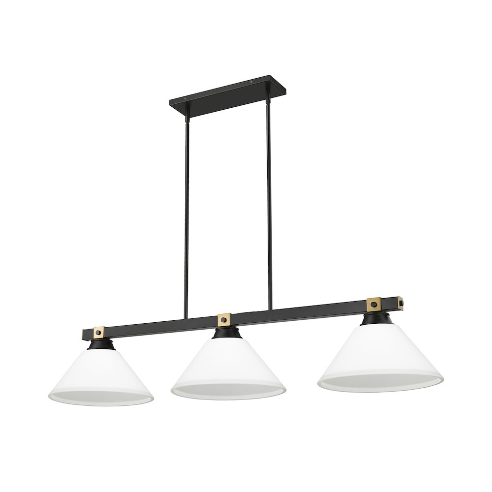 Z-Lite Bronte 3 Light Billiard, Steel Frame, Matte Opal Shade Color. Picture 5