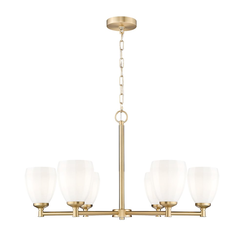 Z-Lite Oren 6 Light Chandelier in Modern Gold color, Steel frame. Picture 1